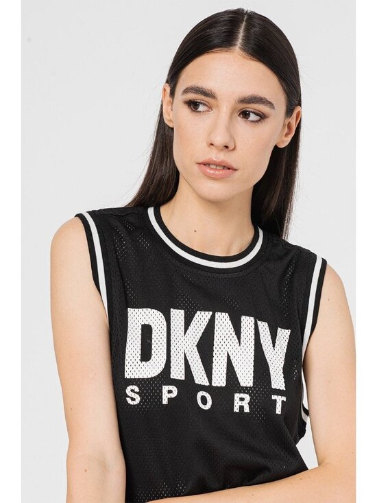 DKNY Sport Tops - DKNY Sport Tank Top Size 2X Mesh Basketball Black Sleeveless White Logo Was $44.
